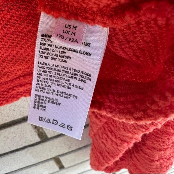 Urban Outfitters Textured Orange Lace-Up Cropped Pullover Sweater M - Picture 9 of 12